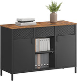 Home Rustic Brown/Black Metal Buffet Cabinet K7O1 - product image 2