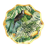 Palm Spring Round Paper Disposable Appetizer Bowls, Green/Gold, 6.5-in, 8-pk, for Summer Party V3S4 - product image 1