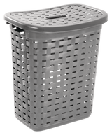 Weave Laundry Hamper, Plastic, Grey F7A4 - product image 1