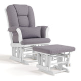 Tuscany Glider & Ottoman Set with Matching Lumbar Cushion, White with Grey Swirl H5O2 - product image 1
