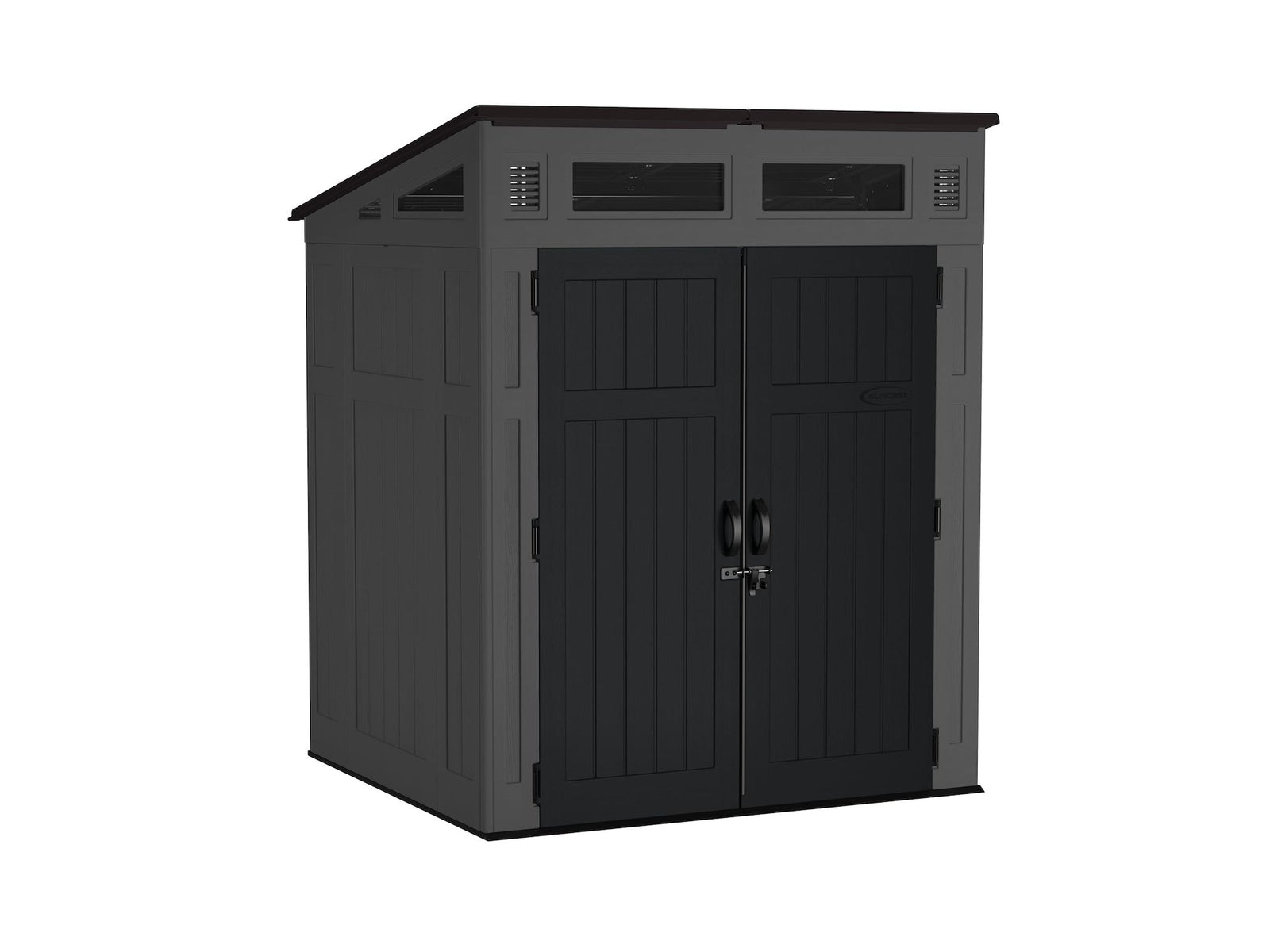Modernist 6x5-ft Peppercorn/Black Storage Shed O9E4 - product image 2