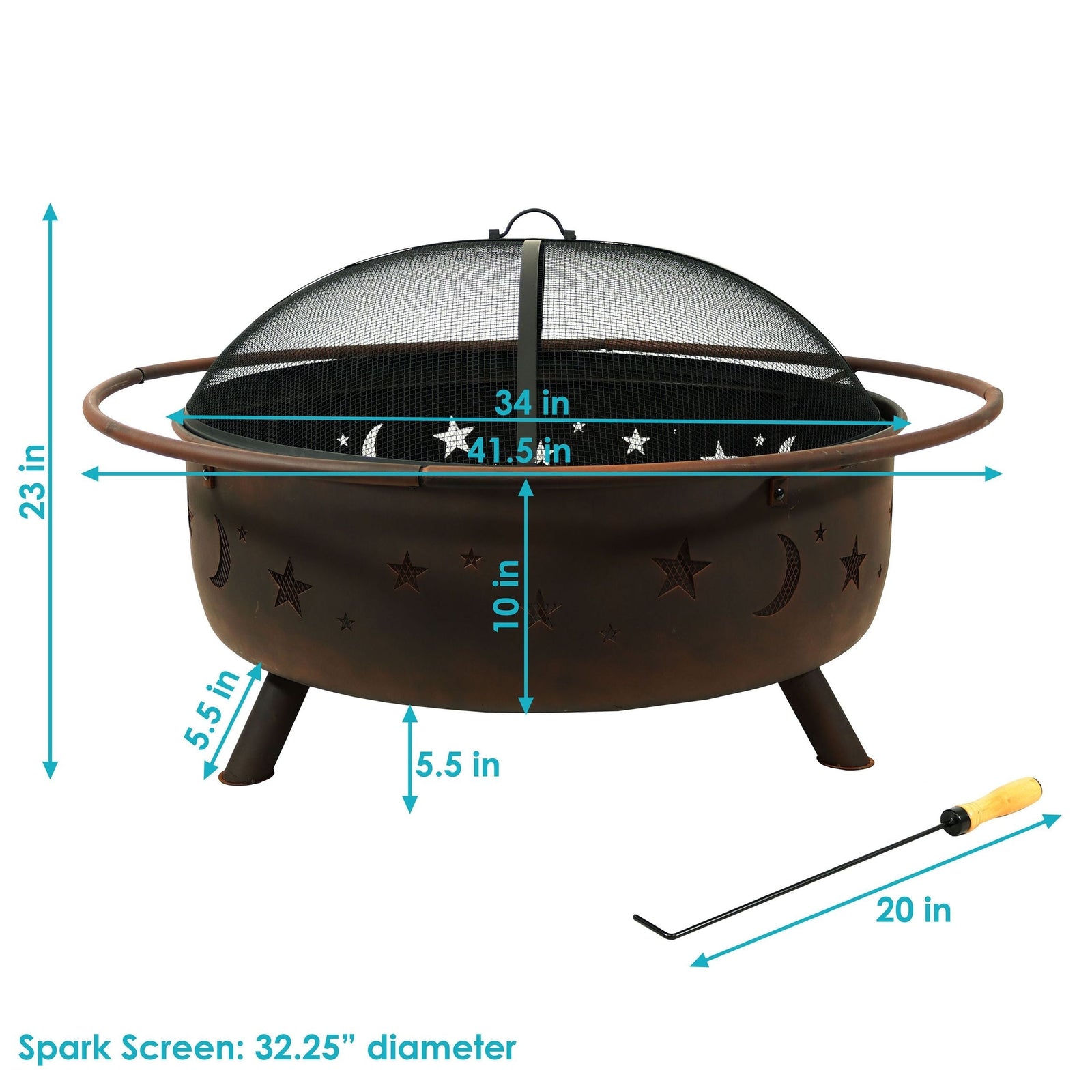Décor Steel Cosmic Fire Pit, Extra-Large, 42-in B6T8 - product image 5