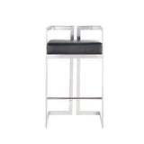 Me Home Black Cushioned Harvey Stool with Silver Frame H8Y5 - product image 1