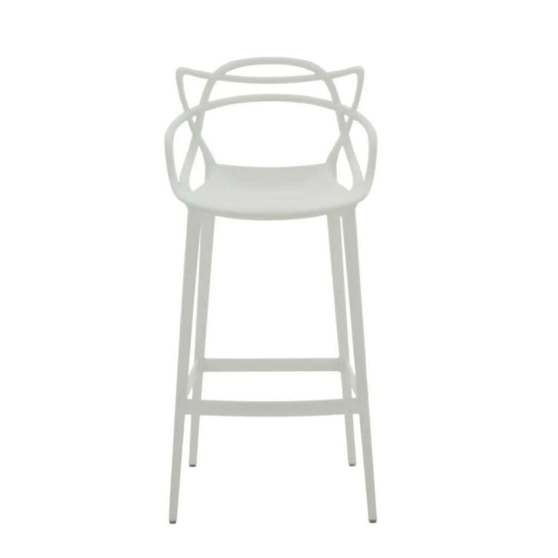 Me Home White Molded Polypropylene Keeper Stool M1Z3