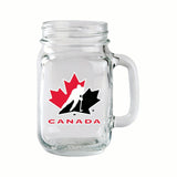 Team Canada/Hockey Canada Glass Mason Mug, Reusable Drinking Jar with Handle, Clear, 14-oz I7U1 - product image 1