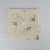 The Elk Baby Polar Bear Print Premium Organic Cotton Blanket and Beanie Set A9Y2 - product image 1