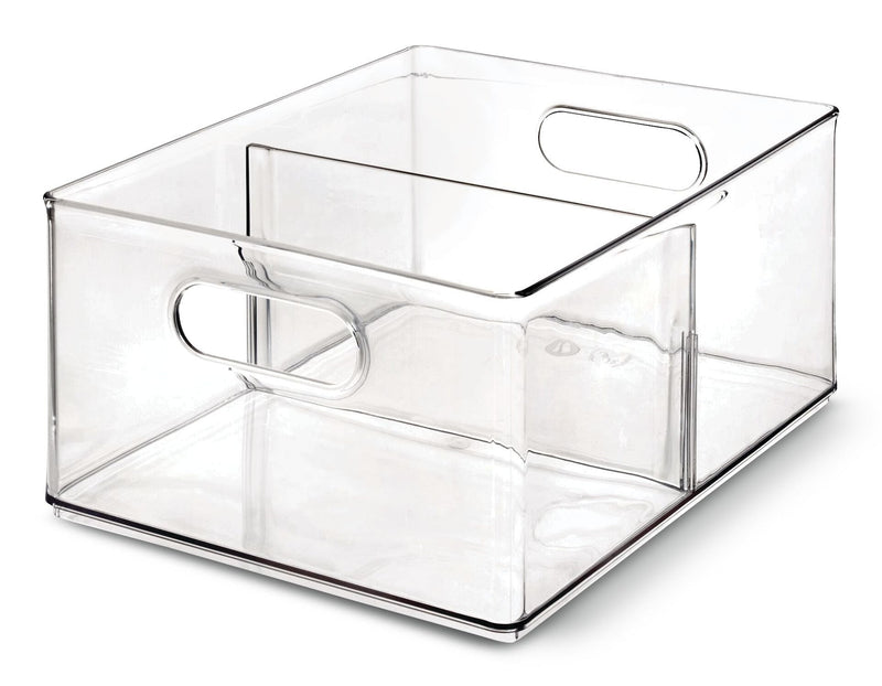 The Home Edit by iDESIGN Clear Stackable Divided Deep Organizing Storage Bin, 11.5-L E7I3