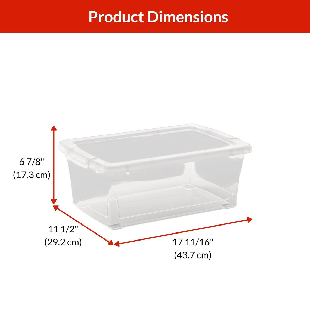 type A Clarity Transparent Storage Box with Lid, 15-L E8U8 - product image 7