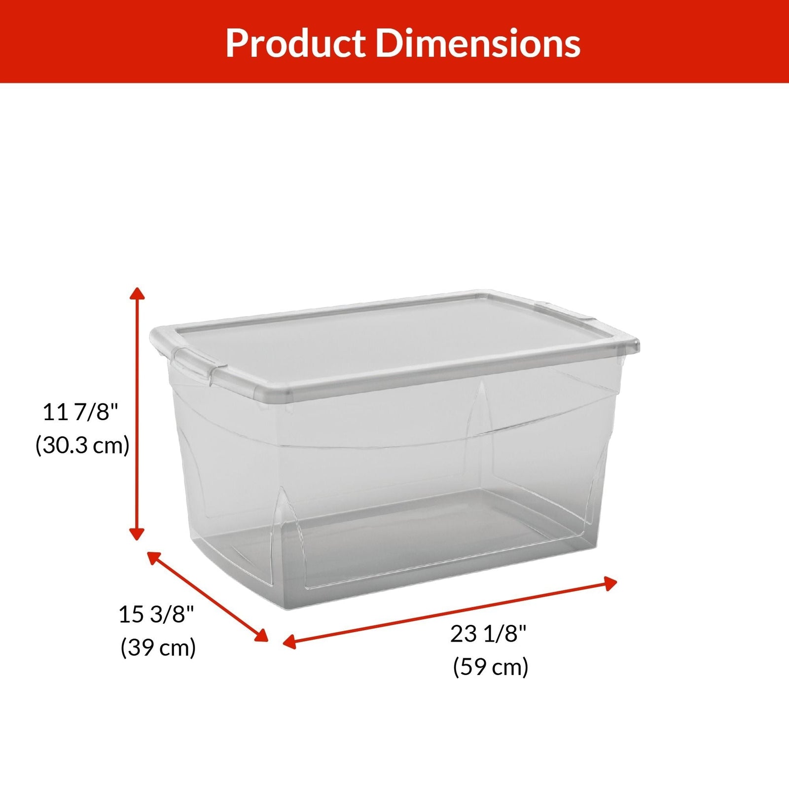 type A Clarity Transparent Storage Box with Lid, 50-L U4Y4 - product image 6