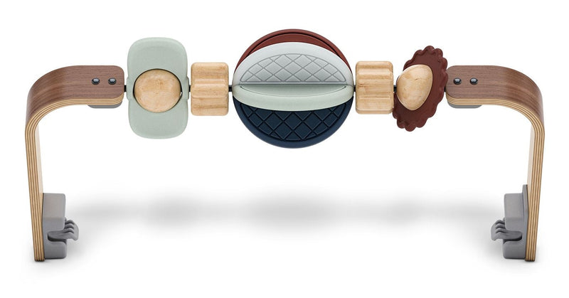 Mira Bouncer Wonder Wheel Toy Bar, Walnut Wood B9T6