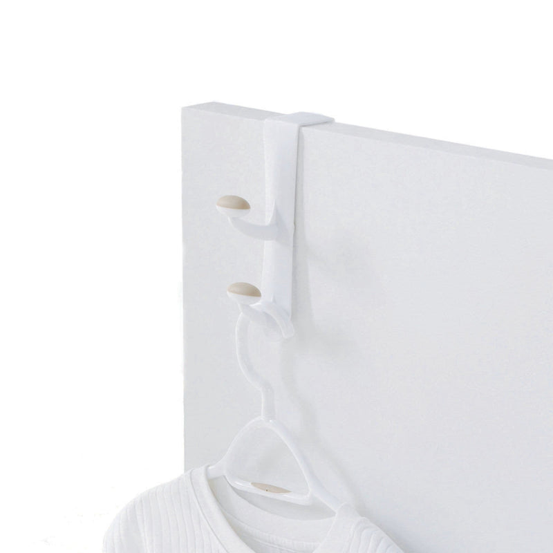 Plastic 2-Hook Over the Door Hook, White, 10-in Z7P7
