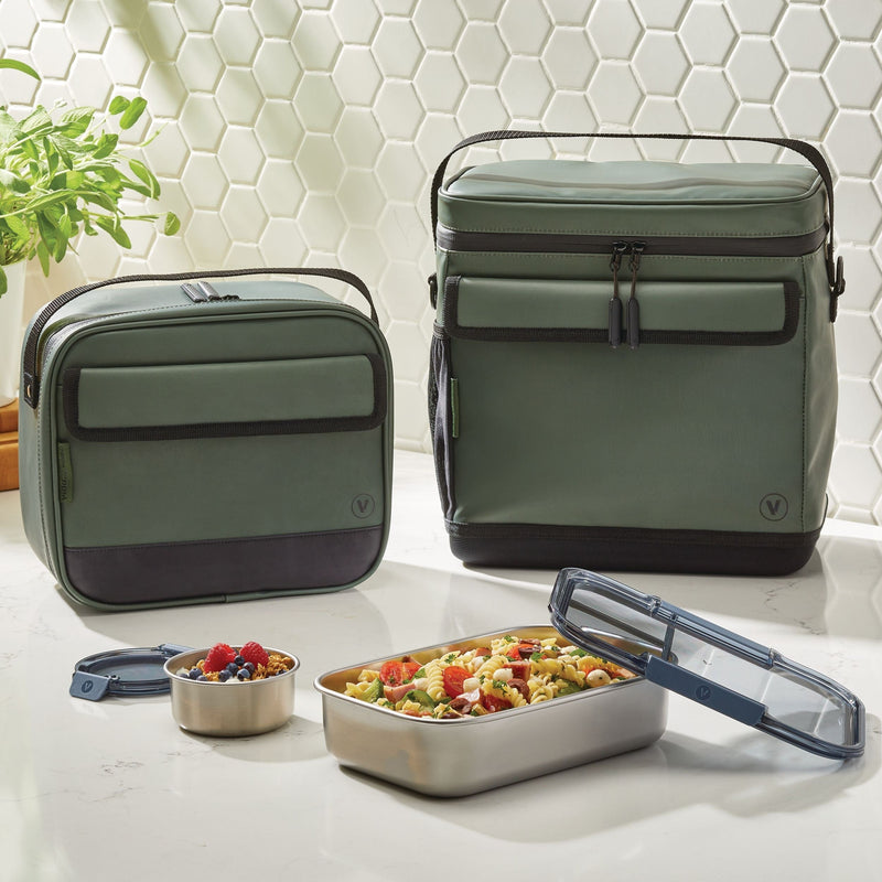 Insulated Food Storage Lunch Bag, X-Large, Green, BPA-Free H1V5