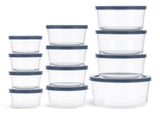 Round Glass Food Storage Container Set with Lids, 24-pc Y6T7 - product image 1