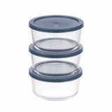 Round Glass Food Storage Container Set with Lids, 6-pc K4N4 - product image 1