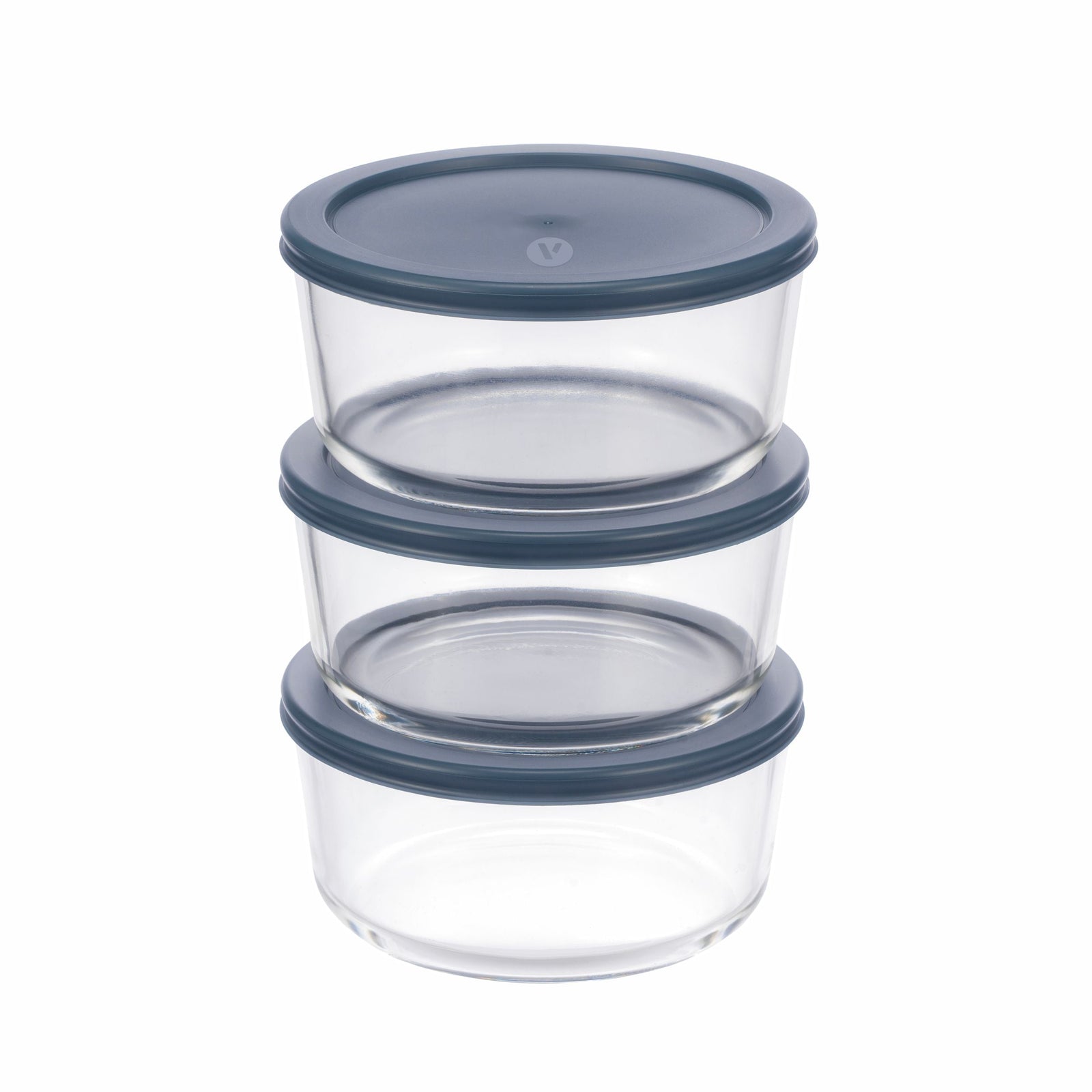 Round Glass Food Storage Container Set with Lids, 6-pc K4N4 - product image 1