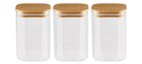 Square Glass Pantry Storage Container Set with Airtight Bamboo Lid, 3 Count S4Q9 - product image 1