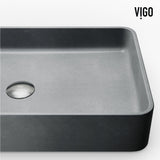 Basilica Gothic ConcretoStone Grey Bathroom Sink/Basin Set with Sterling Faucet and Rectangular Vessel V9L0 - product image 8