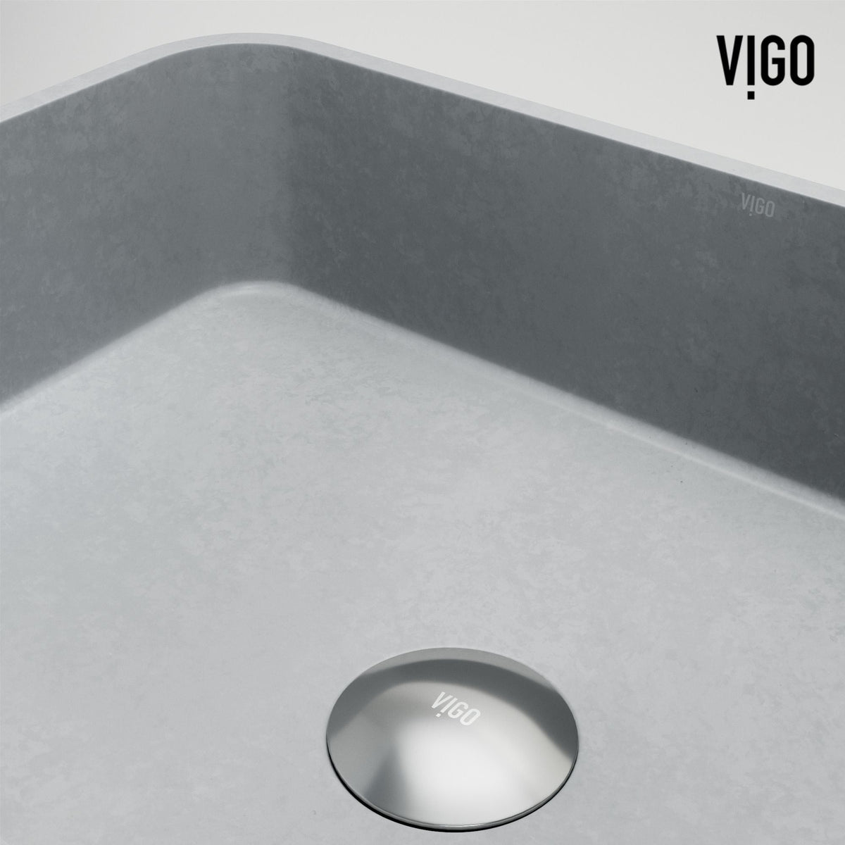 Cadman ConcretoStone 18-in Deep Grey Bathroom Sink/Basin with Rectangular Fluted Vessel Q6T0 - product image 7