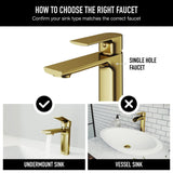 Davidson Single Handle Single Hole Bathroom Sink Faucet, WaterSense Certified, Matte Gold C2O2 - product image 4