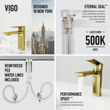 Davidson Single Handle Single Hole Bathroom Sink Faucet, WaterSense Certified, Matte Gold C2O2 - product image 8