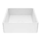 Dianthus Matte Stone Square Vessel Bathroom Sink, Above-Counter Installation, White M1L7 - product image 1