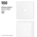 Dianthus Matte Stone Square Vessel Bathroom Sink, Above-Counter Installation, White M1L7 - product image 5