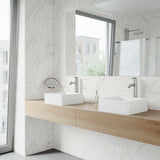 Dianthus Matte Stone Square Vessel Bathroom Sink, Above-Counter Installation, White M1L7 - product image 7