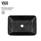 Glass Grey Onyx Bathroom Sink/Basin Set with Lexington Faucet and Rectangular Vessel O3T8 - product image 7