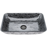 Glass Rectangular Vessel Bathroom Sink/Basin with Rounded Edges & Deep Bowl, Titanium K1E7 - product image 1