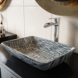 Glass Rectangular Vessel Bathroom Sink/Basin with Rounded Edges & Deep Bowl, Titanium K1E7 - product image 6