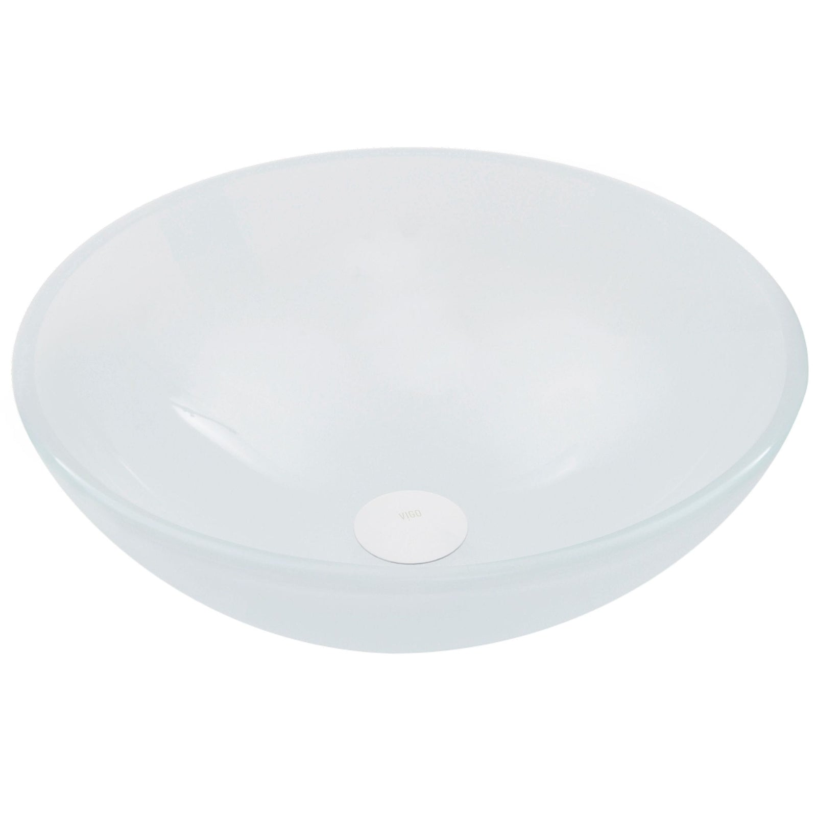 Glass Round Vessel Bathroom Sink/Basin with Rounded Edges & Deep Bowl, White A5K4 - product image 2