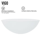 Glass Round Vessel Bathroom Sink/Basin with Rounded Edges & Deep Bowl, White U5H7 - product image 4