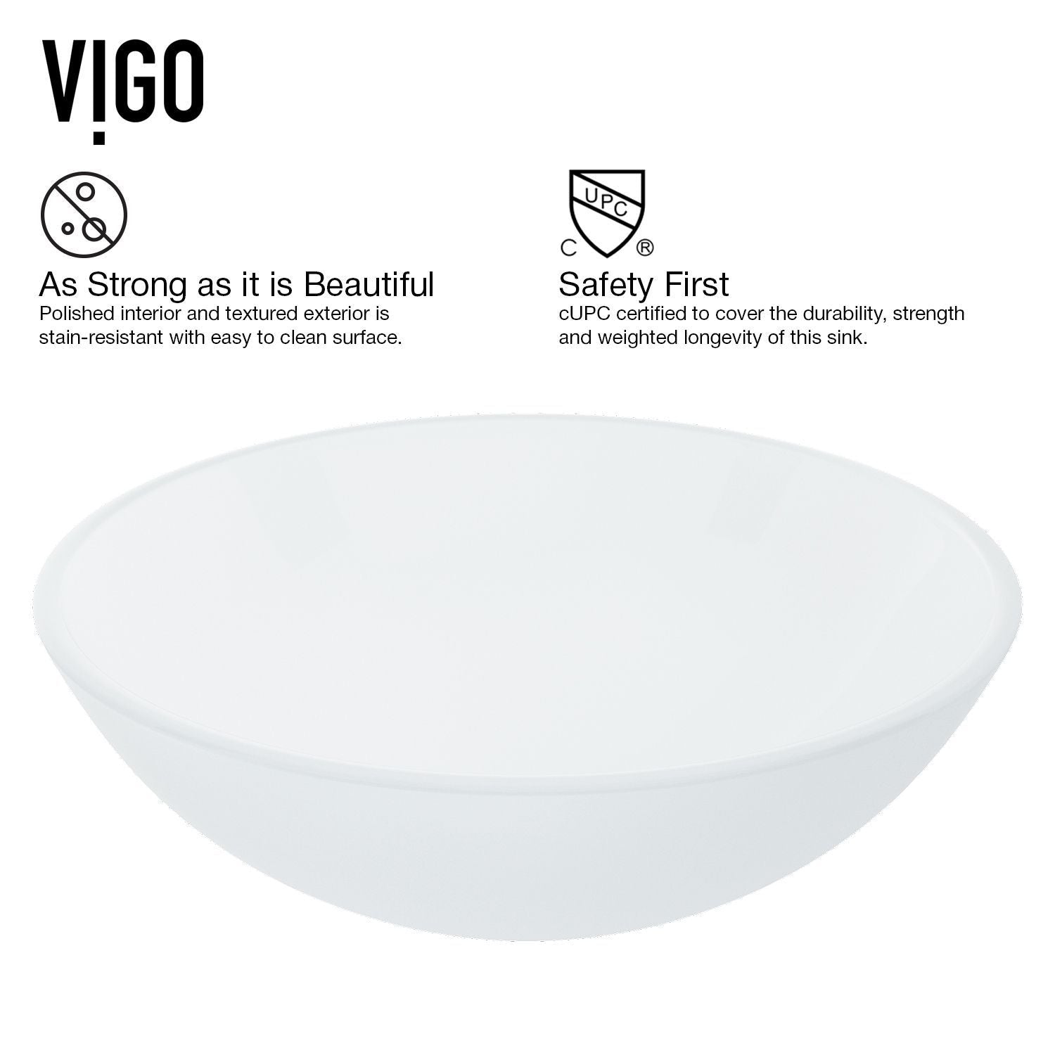 Glass Round Vessel Bathroom Sink/Basin with Rounded Edges & Deep Bowl, White A5K4 - product image 5