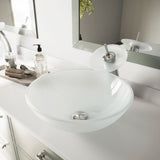 Glass Round Vessel Bathroom Sink/Basin with Rounded Edges & Deep Bowl, White U5H7 - product image 7