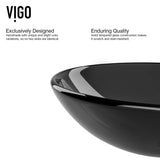Glass Sheer Black Bathroom Sink/Basin Set with Duris Faucet and Round Vessel B2S3 - product image 8