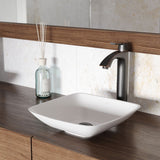 Hyacinth Matte Stone Round Vessel Bathroom Sink/Basin, Handpolished Construction, White A0C8 - product image 6