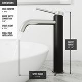 Lexington Single Handle Vessel Sink Bathroom Faucet with cFiber© Body, Brushed Nickel H1N4 - product image 6