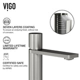 Lorca ConcretoStone Grey Bathroom Sink/Basin Set with Gotham Faucet and Rectangular Vessel G6A7 - product image 7