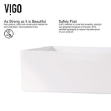 Magnolia MatteStone White Bathroom Sink/Basin Set with Cass Faucet and Rectangular Composite Vessel A8O2 - product image 8