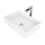 Magnolia MatteStone White Bathroom Sink/Basin Set with Niko Faucet and Rectangular Composite Vessel I6R9 - product image 1