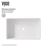 Magnolia MatteStone White Bathroom Sink/Basin Set with Niko Faucet and Rectangular Composite Vessel I6R9 - product image 2