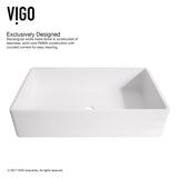 Magnolia MatteStone White Bathroom Sink/Basin Set with Niko Faucet and Rectangular Composite Vessel I6R9 - product image 7