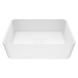 Marigold Matte Stone Rectangular Composite Vessel Bathroom Sink/Basin with Rounded Edges & Deep Bowl, White O8P4 - product image 1