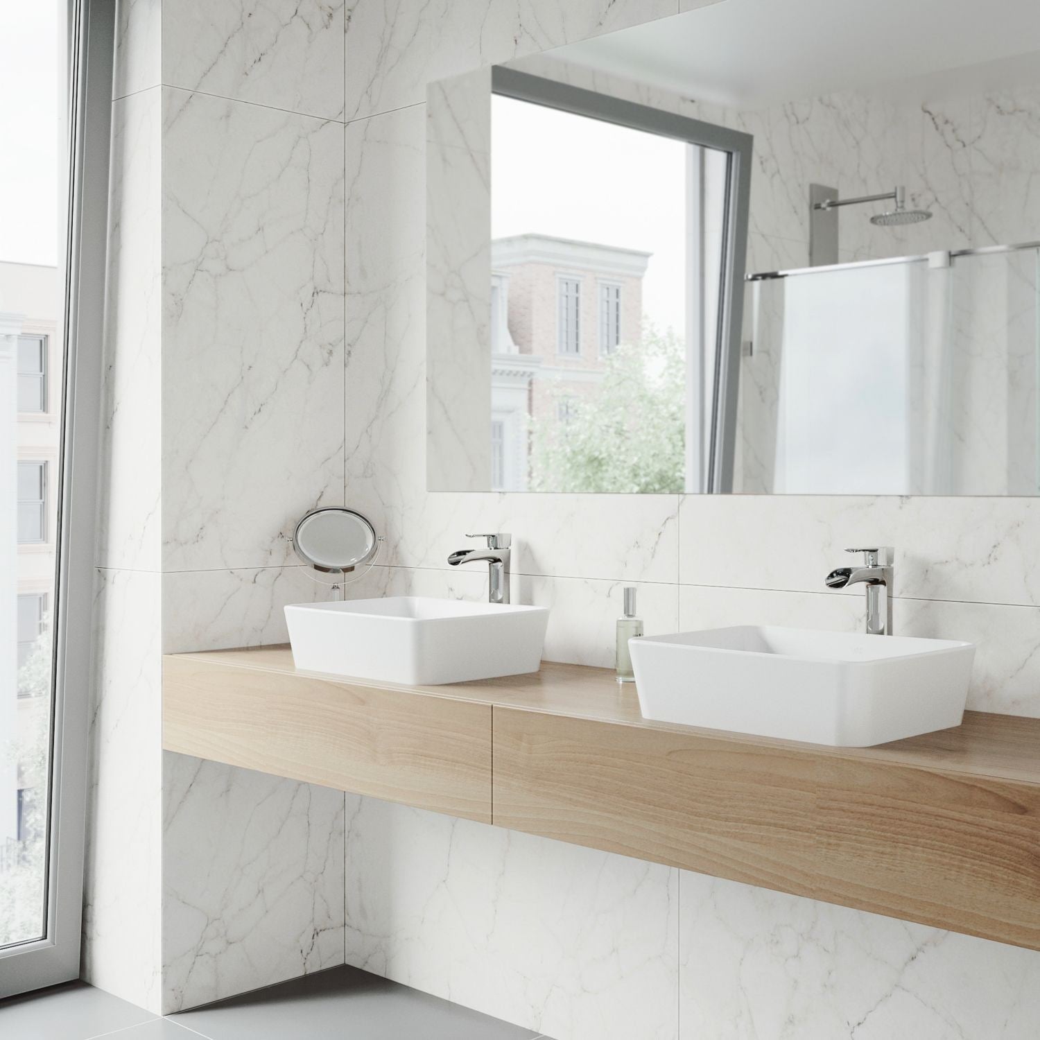 Marigold Matte Stone Rectangular Composite Vessel Bathroom Sink/Basin with Rounded Edges & Deep Bowl, White O8P4 - product image 8