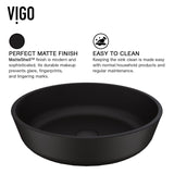 Modus Glass Round Vessel Bathroom Sink/Basin with Rounded Edges & Deep Bowl, Black V4R8 - product image 3