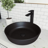 Modus Glass Round Vessel Bathroom Sink/Basin with Rounded Edges & Deep Bowl, Black V4R8 - product image 7