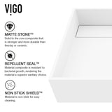 Montauk MatteStone White Bathroom Sink/Basin Set with Niko Faucet and Rectangular Composite Vessel R8Z0 - product image 3