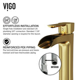 Niko Single Handle Single-Hole Bathroom Vessel Faucet in Matte Brushed Gold Z4F5 - product image 7
