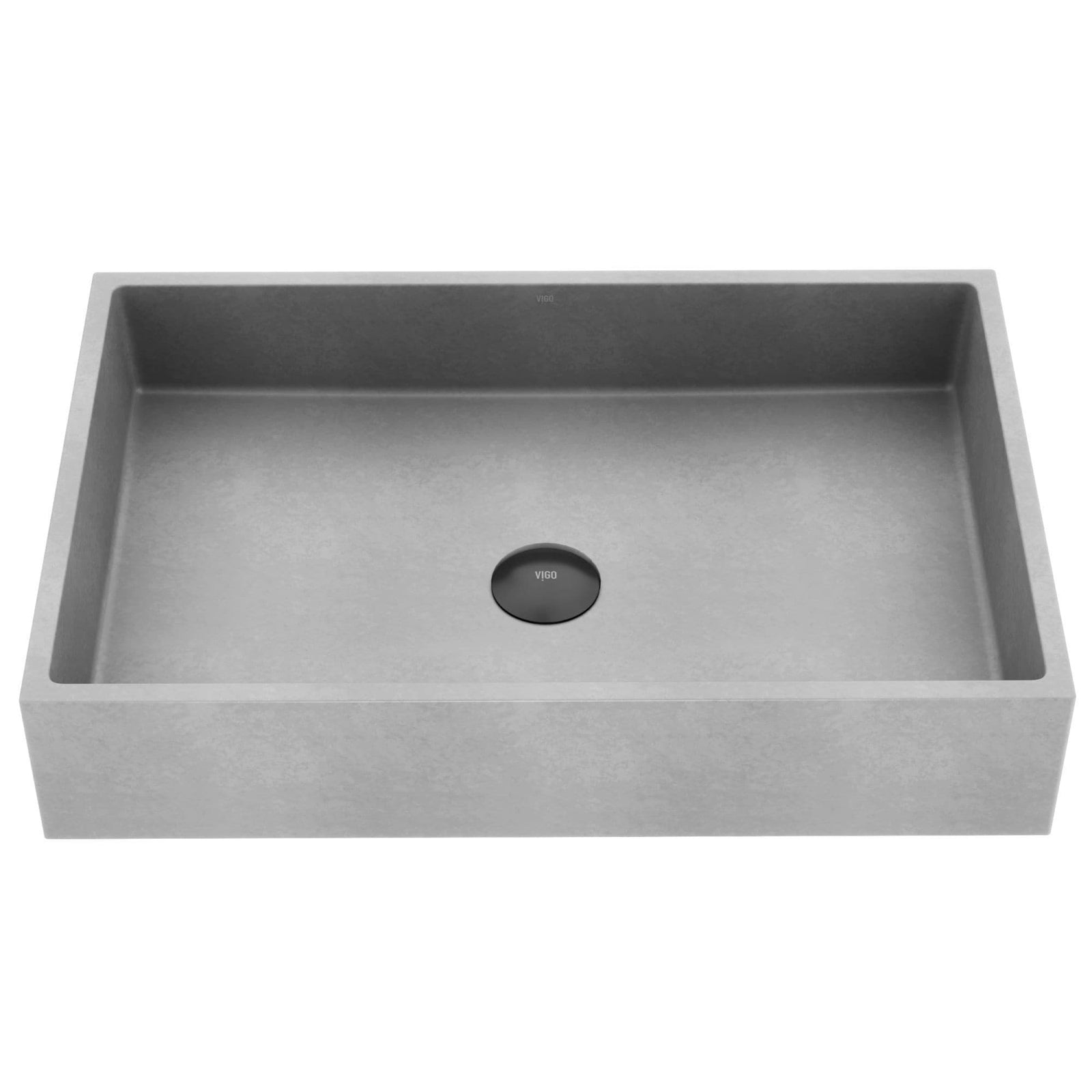 Orvieto Gothic ConcretoStone 24x15-in Deep Grey Bathroom Sink/Basin with Rectangular Vessel G5A1 - product image 1