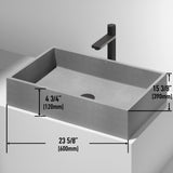 Orvieto Gothic ConcretoStone 24x15-in Deep Grey Bathroom Sink/Basin with Rectangular Vessel G5A1 - product image 2